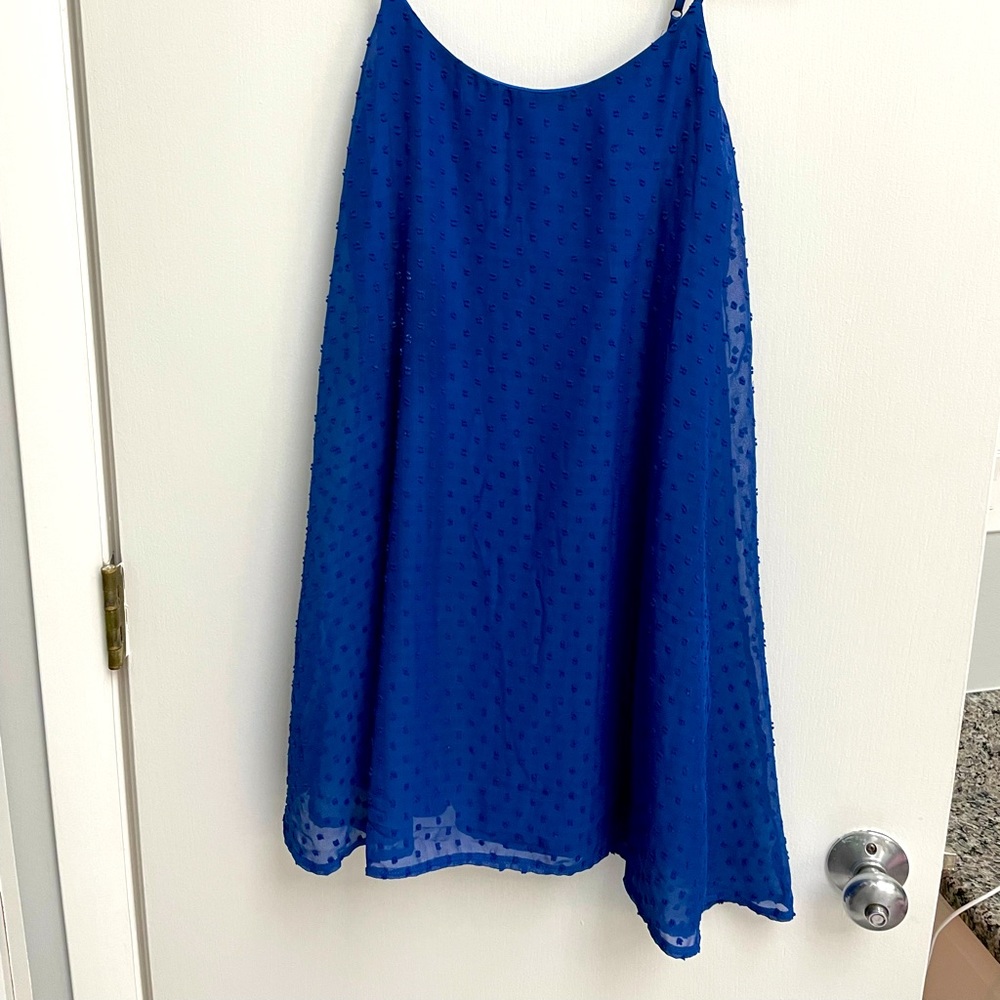 Royal blue mini textured dot dress